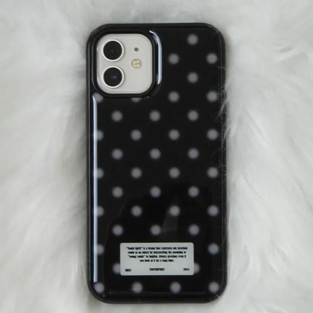 [맥세이프 추가] snow dot darkgray 다크그레이 땡땡이 도트 케이스