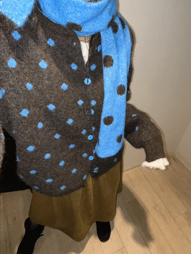 하루미 도트 니트 SET