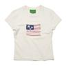 (W) USA FLAG APPLIQUE T-SHIRTS - WHITE