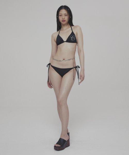 C LOGO RHINESTONE BIKINI_BLACK