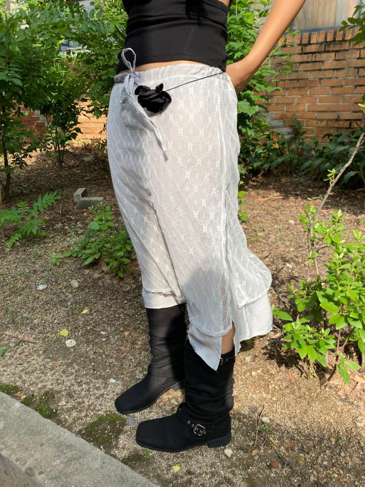 레이어드 레이스 스커트(3cols)