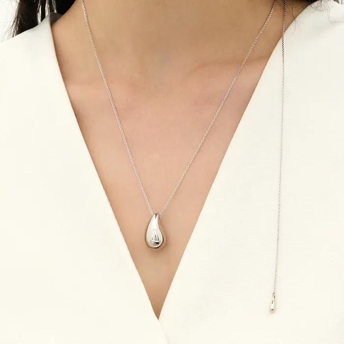 샴페인 풀문 (W) 빅 보울 롱 목걸이 HL2N56225WB800