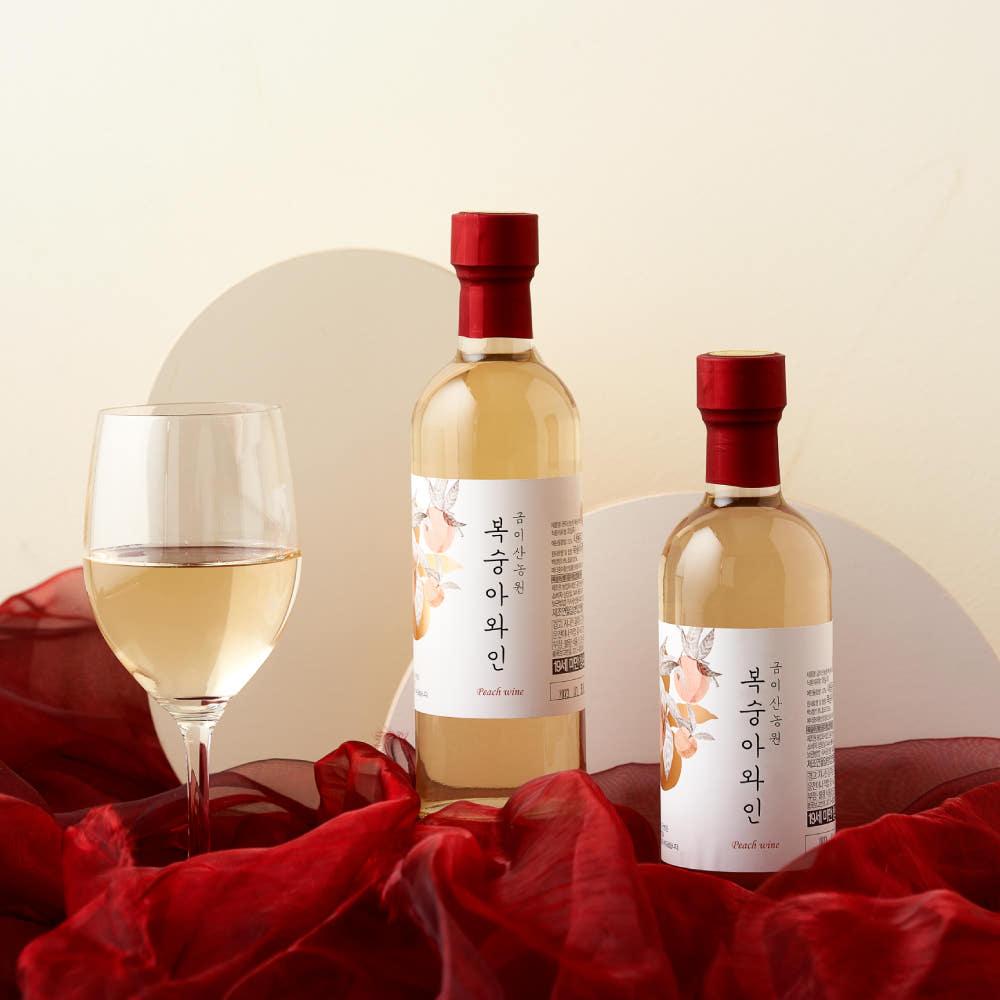 금이산농원 금이산 복숭아 와인 12도 375ml 전통주 선물 추천 가족모임 어른선물