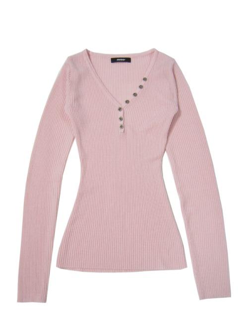 이즈이즈 당일발송 [E.E] IS BUTTON KNIT_BABY PINK