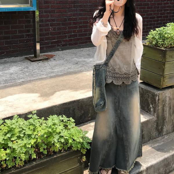 리빈 빈티지 롱 스커트 ( livin vintage long skirt )