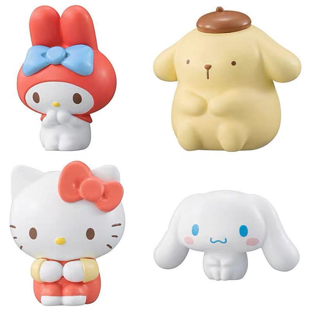기다리는 산리오 캐릭터 친구들 가챠 마스코트 피규어 4종 세트