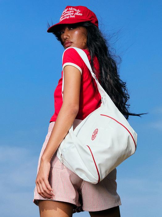 MNS Track line Cross Bag_White Leather