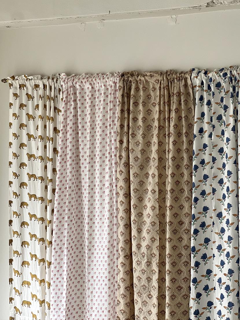 네가지의 인도패브릭 가리개커튼