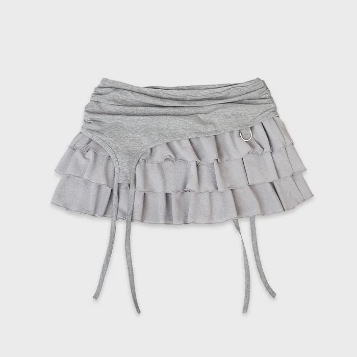 LACE GATER FRILL SKIRT [MELANGE]