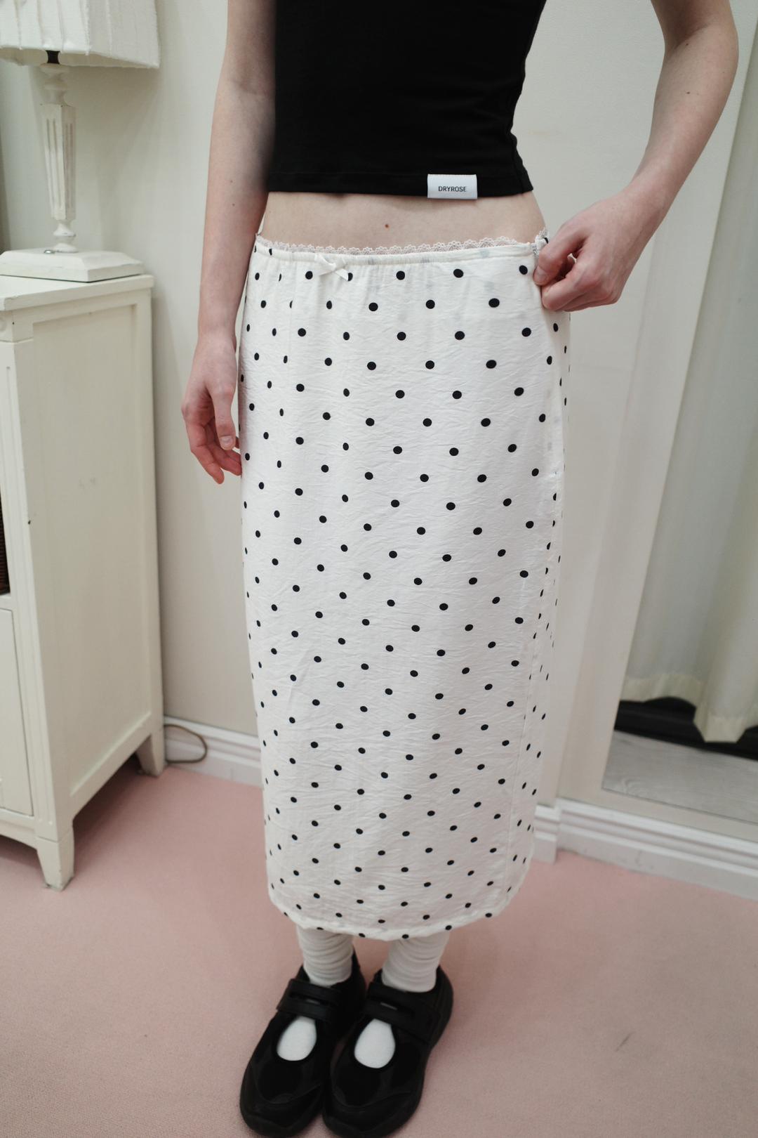 POLKA DOT LONG SK (CREAM)