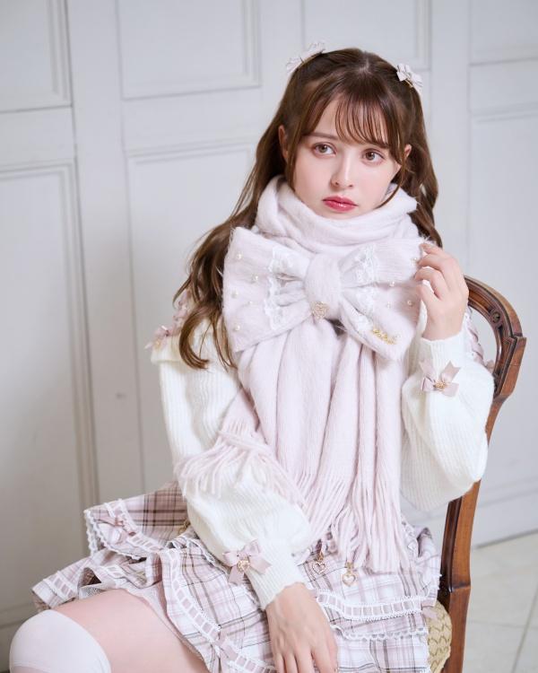 シャギーリボンストール