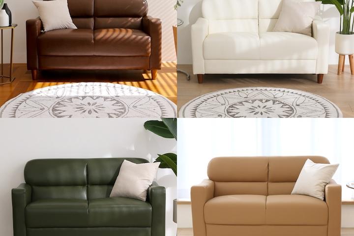 체스터 빈티지 2인 소파 레더룩/우유니/올리브그린/피넛버터(신규색상 추가!!)