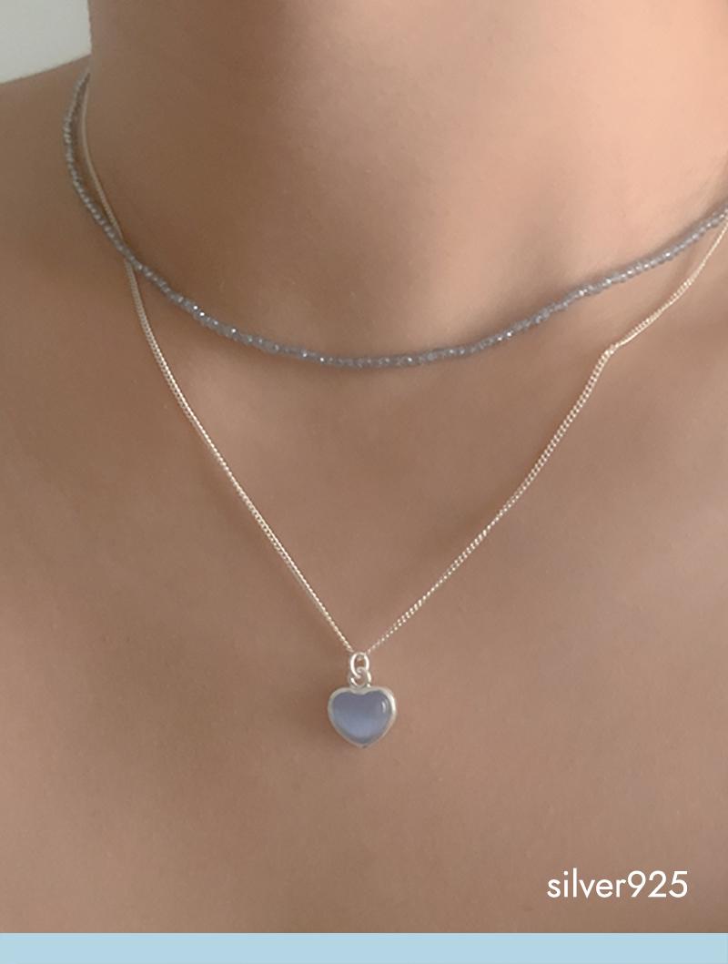 color beads necklace (silver925)