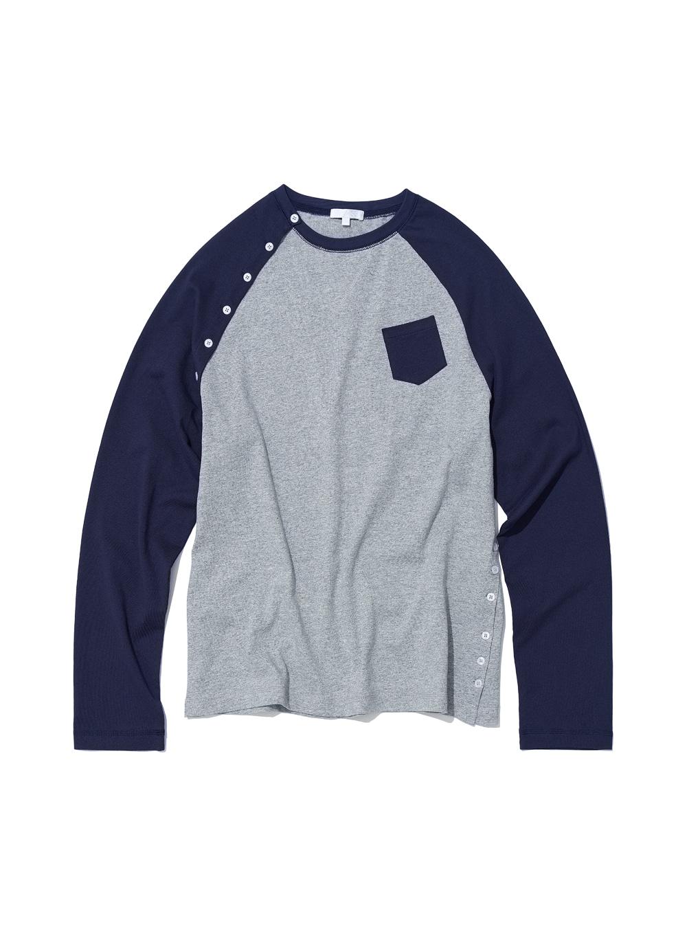 [WOMEN] PWC BUTTON-UP POCKET RAGLAN TEE_MELANGE