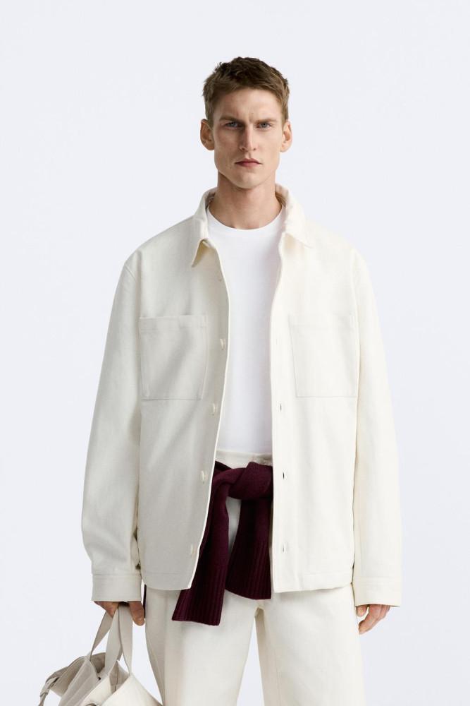 ZARA 자라 남성 퀼팅 스트럭처 오버셔츠 코트 9621370 273186 9621/370