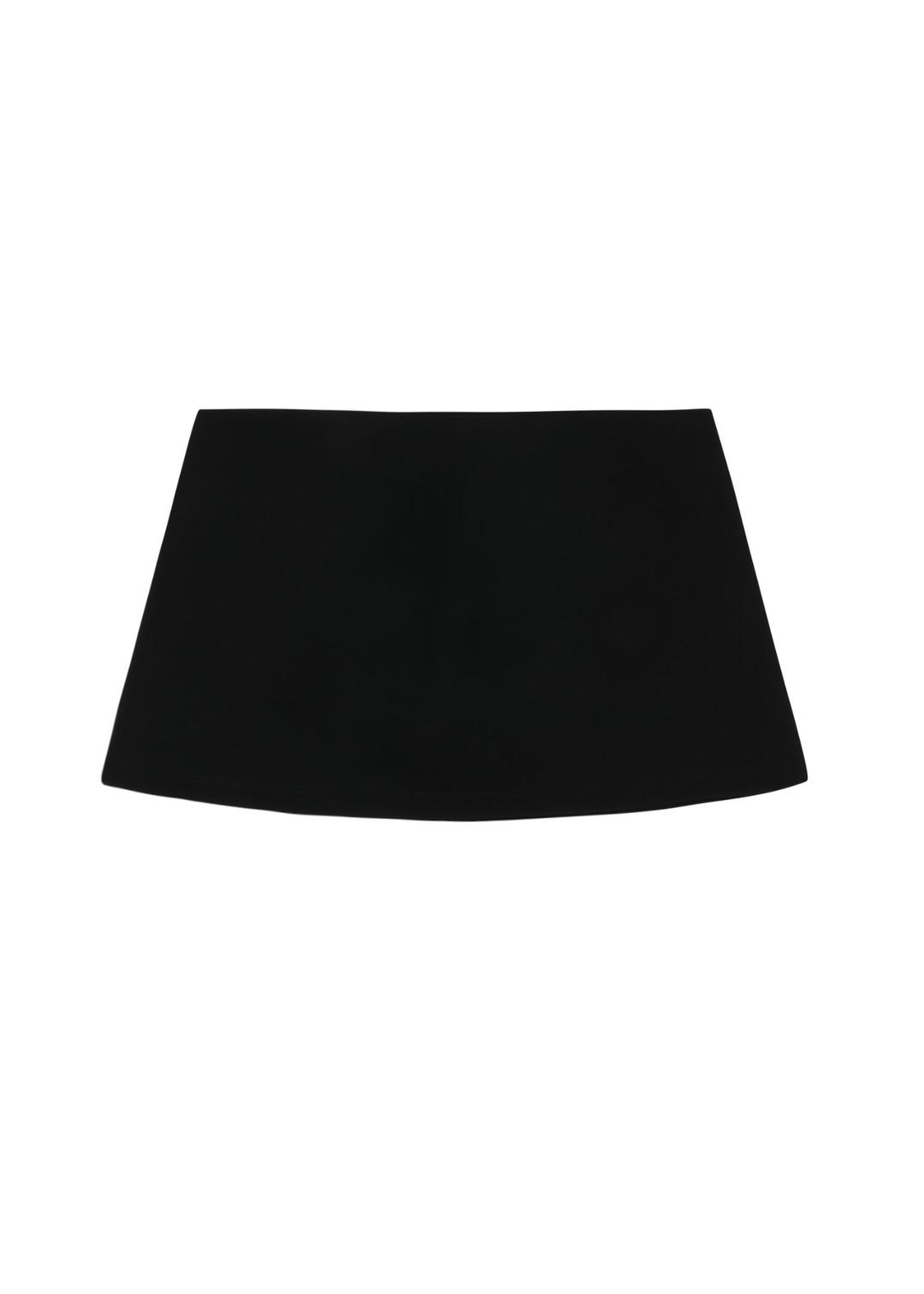 BASIC LOW MINI SKIRT, BLACK