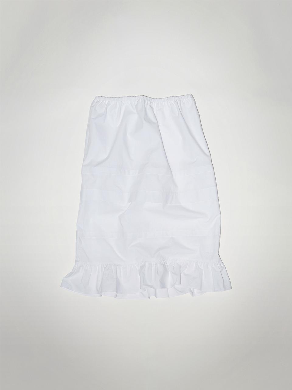 COTTON FOLDING SKIRT_white