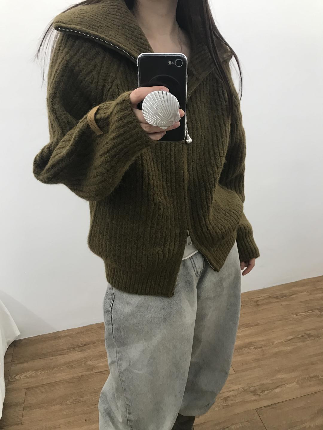 momo zip-up (khaki)