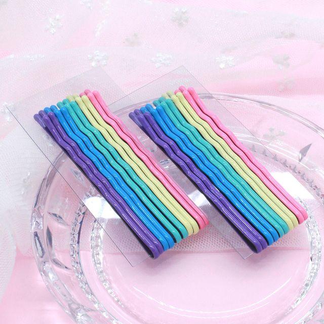 [당일발송 10개입] 5컬러 실핀 세트 유광 메탈 체육대회 옆꽂이 기본 학생 칼라 머리핀 캔디플래닛