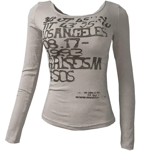 Slim U Neck Long sleeve