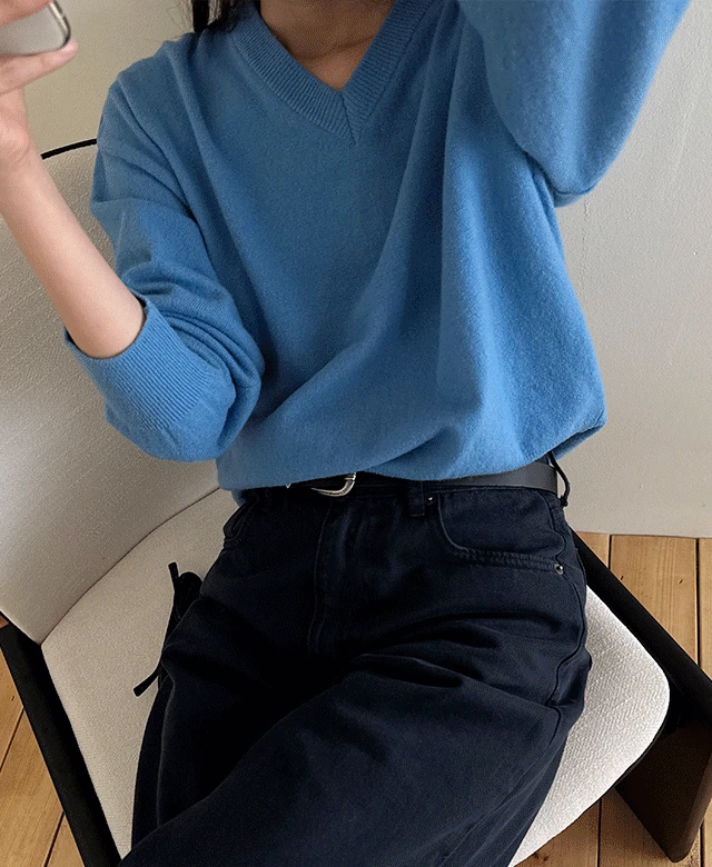 도츠 캐시 브이넥 니트 (3color) (*메리노울)