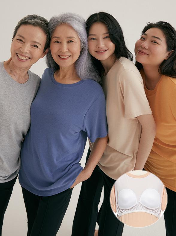 [LAST PIECE] 베이직 반팔 노브라티