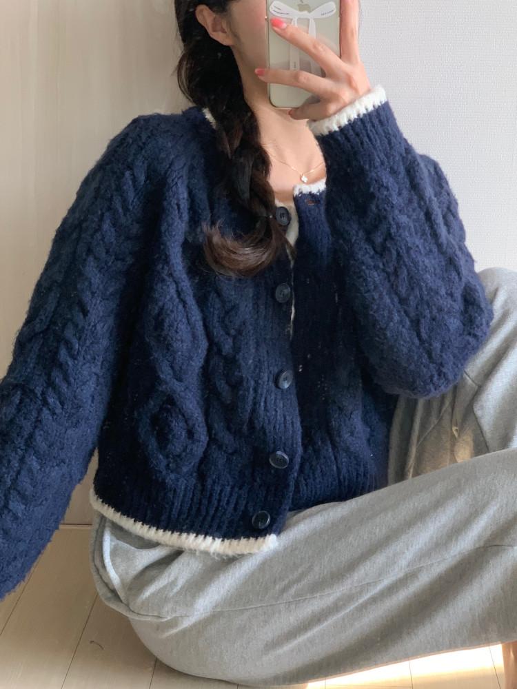 푸들 꽈배기 가디건(2color)