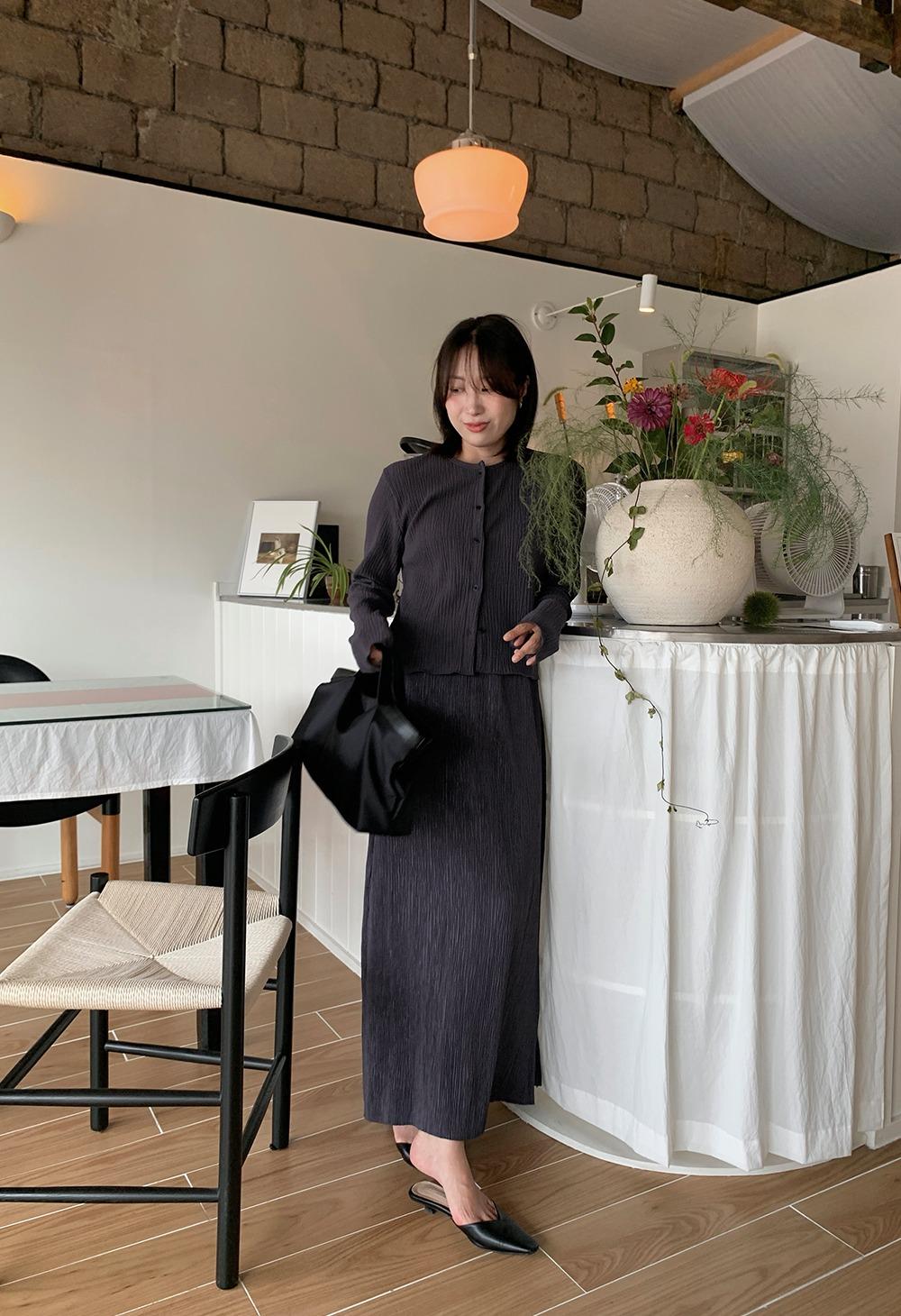 티시 가디건 - 차콜