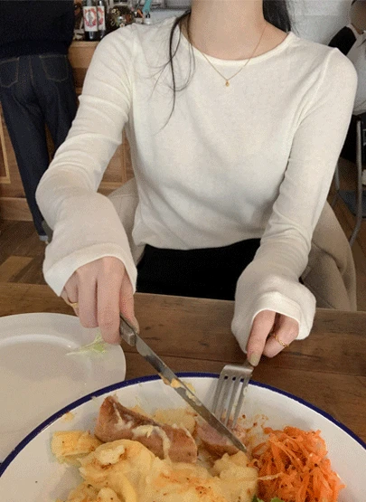 [단독진행/당일출고] 앙고라 슬림 티셔츠 1color