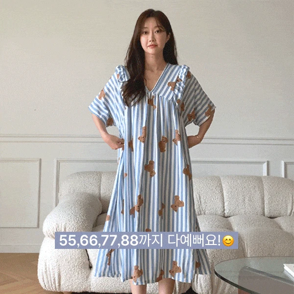 55,66,77,88까지가능! 퍼피 빅사이즈 잠옷원피스