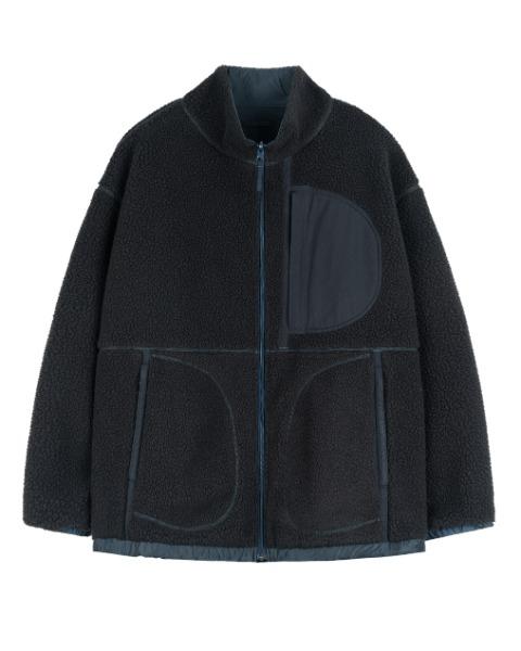 [PORTER CLASSIC] FLEECE LINER NYLON ZIP UP JACKET (NAVY)