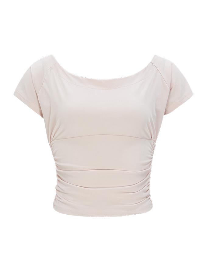 2-WAY SHIRRING-T - MUTE PINK