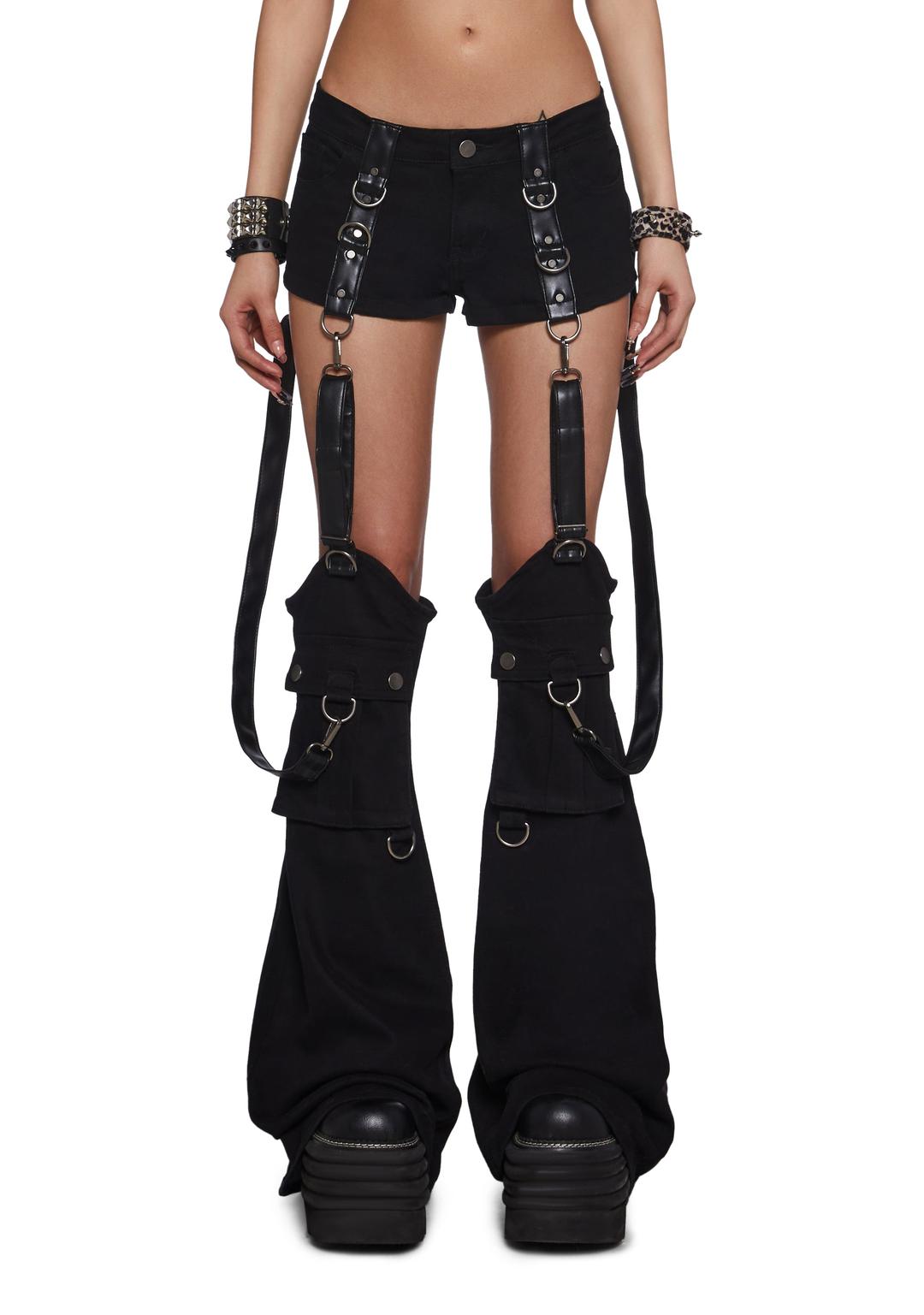 Bring The Darkness Shorts With Removable Chaps - BLACK / XX-Small