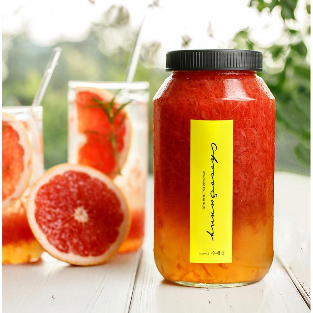[자몽청]알갱이 에이드 오렌지 과일수제청 카페 과일청500g 답례품 추석명절 차 선물세트