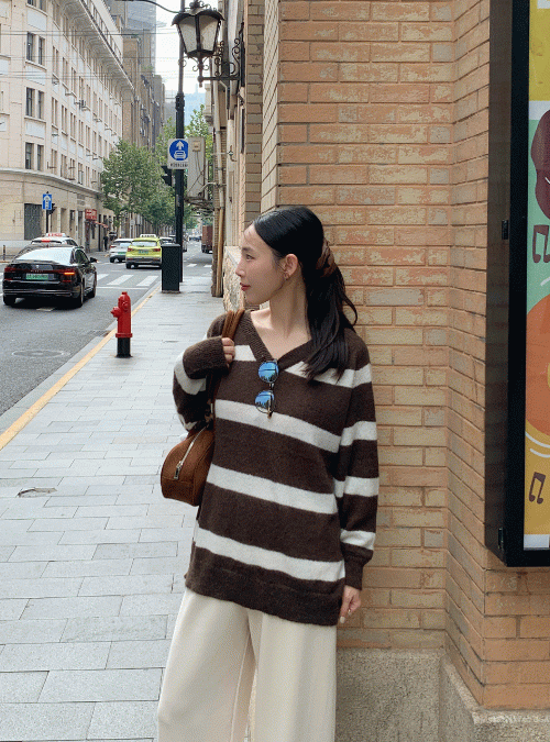 바이옌 아일리 브이넥 롱니트