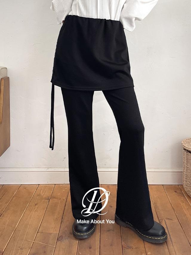 [MADE] 빅사이즈 S-5XL 인 텐션 셔링 부츠컷 밴딩 스판 스커트 팬츠 치마바지