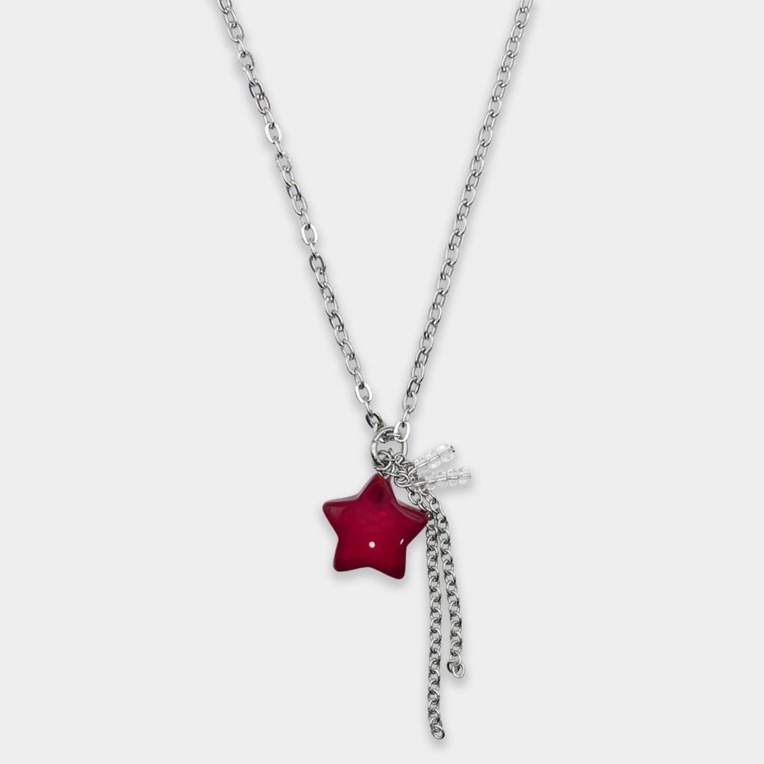 Burgundy Star Tessel Necklace