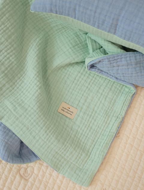 two tone oganic blanket mint sky 양면블랭킷