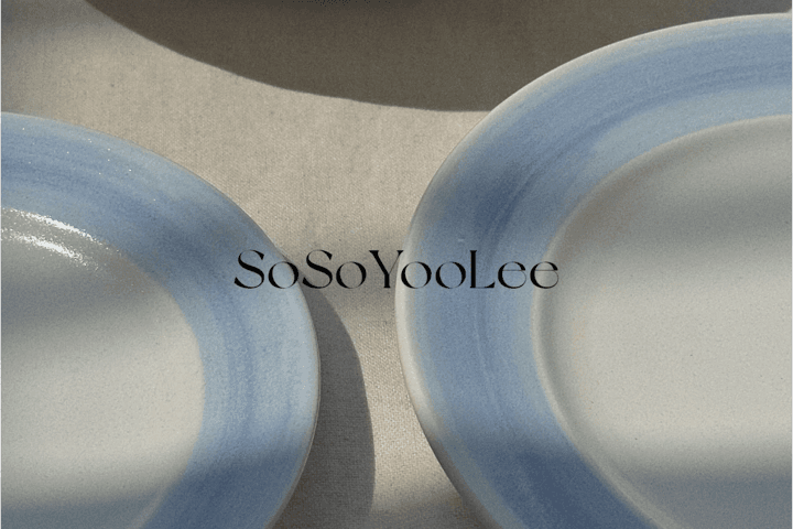 Summer Blue Plate(M) 21cm/카네수즈 디저트 카페 앞접시 중 플레이트