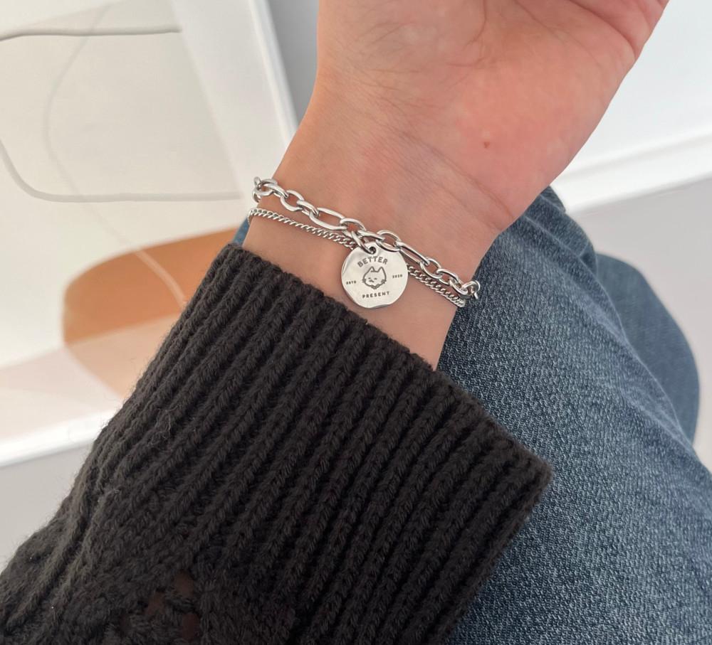 베러프레젠트 유기견 유기묘 후원 투체인팔찌 / 유기동물 기부 우정 써지컬스틸