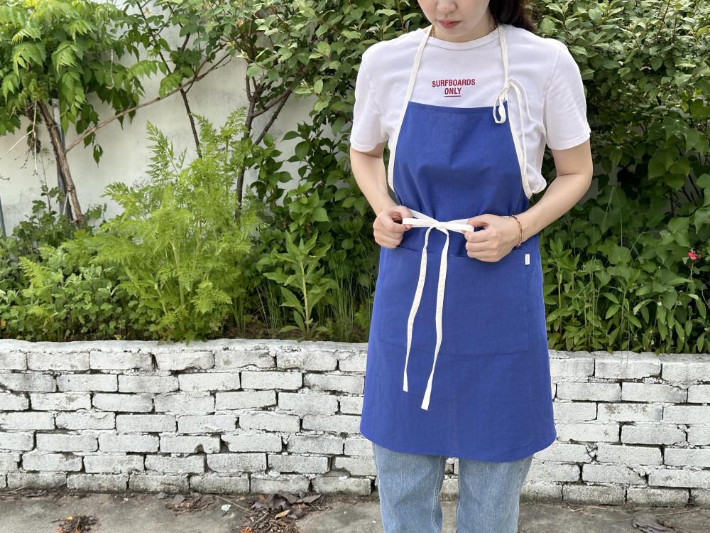 블루 심플라인 에이프런