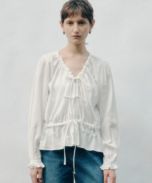 THREE RIBBON BLOUSE(IV)
