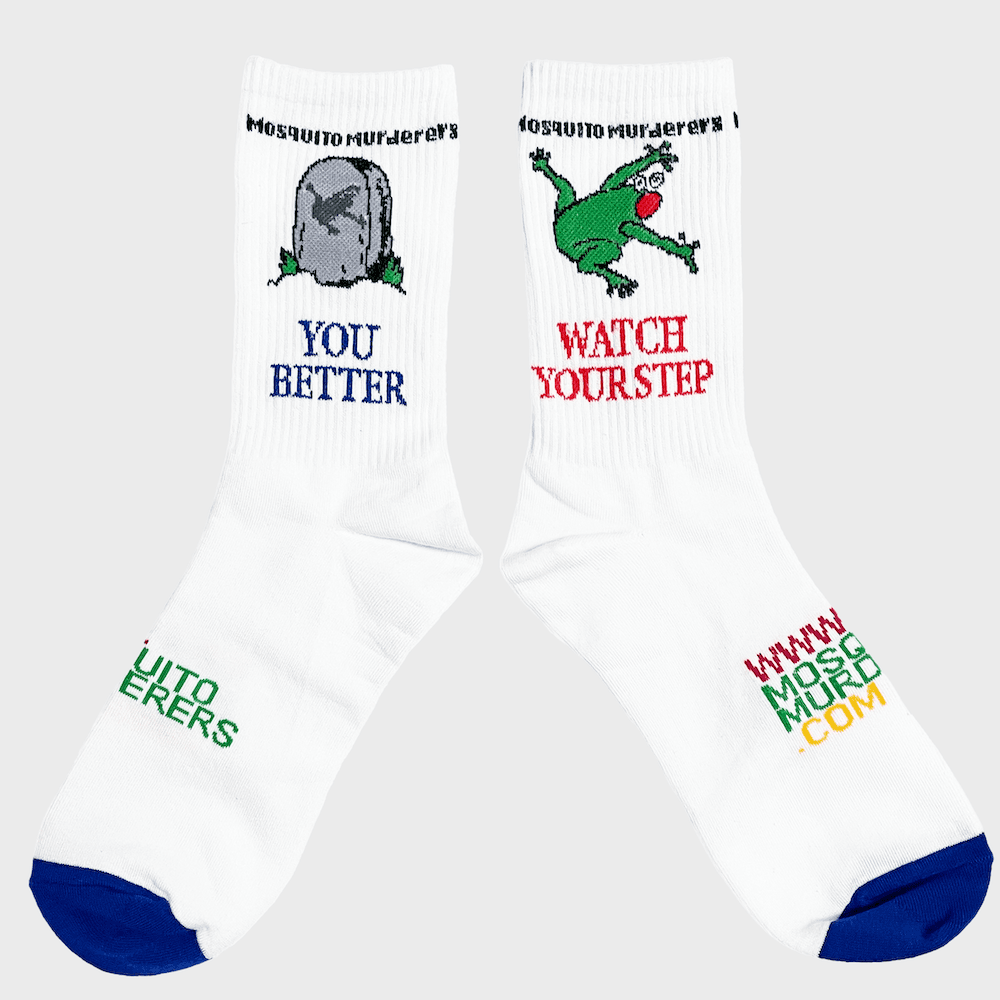 YOU BETTER WATCH YOUR STEP SOCKS (White)