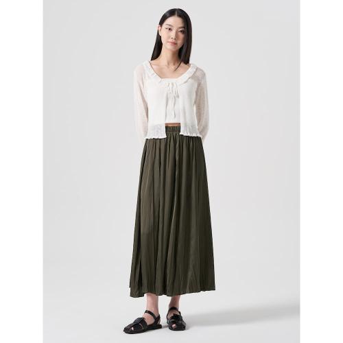 주름지 밴딩 스커트  카키 (324527AY2H)