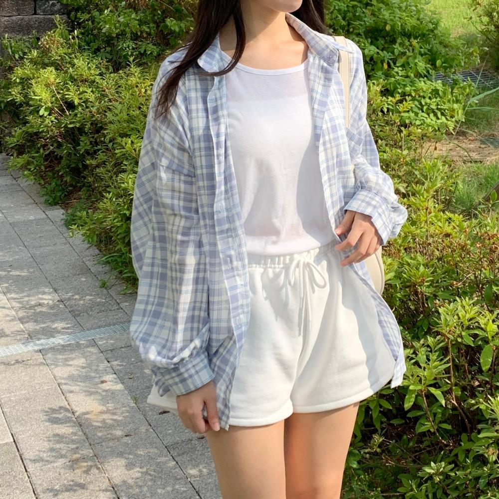 오버핏체크셔츠 아이유체크셔츠