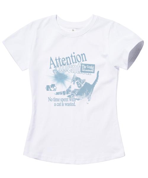 ATTENTION CAT 슬림핏 반팔티