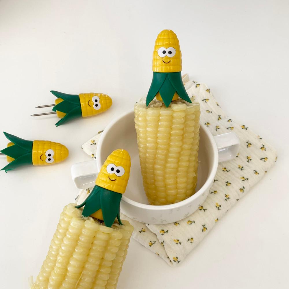 [플레인 플레이트] 옥수수홀더 포크 귀여운 소품 옥수수꽂이 joie 조이 홈카페용품