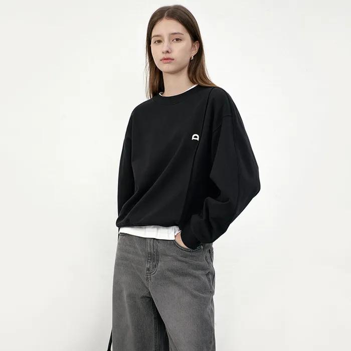 UNISEX DUNST LOGO CREASE SWEATSHIRT BLACK_UDTS5C103BK