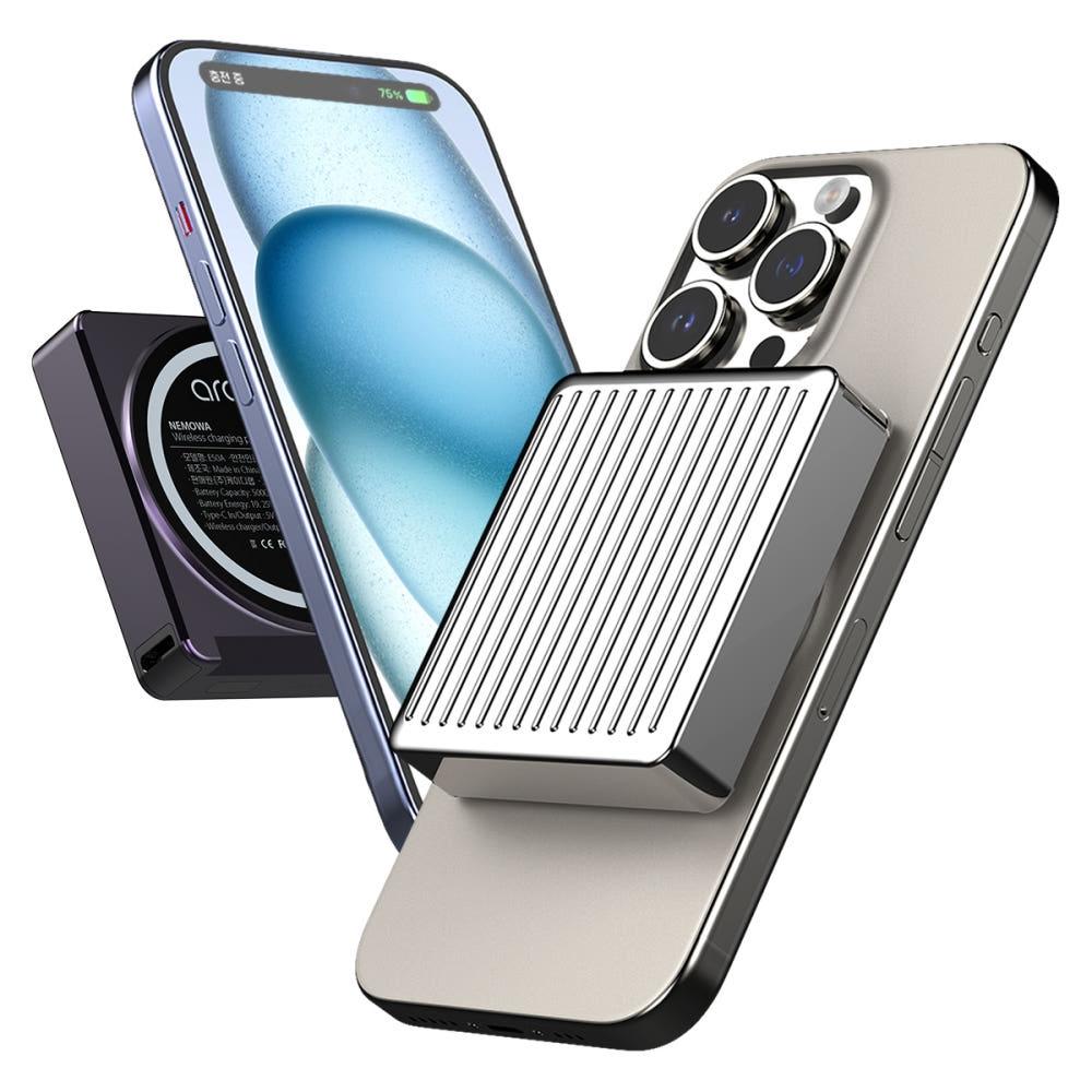 맥세이프 보조배터리 마그네틱 아이폰 미니 고속 무선충전 5000mAh 네모와
