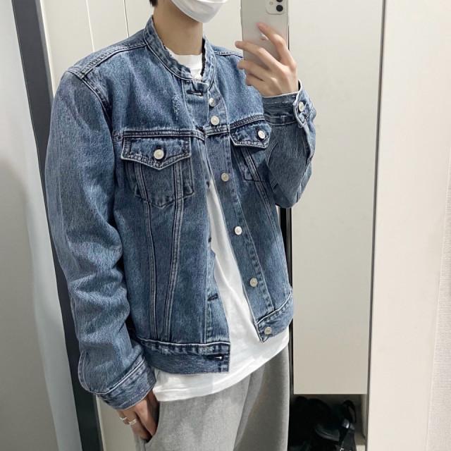 [남여공용] 호잇 차이나넥 데님자켓